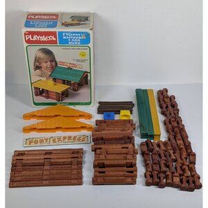 Vintage 1978 Playskool Lincoln Logs Set Model 885 Made in USA COMPLETE